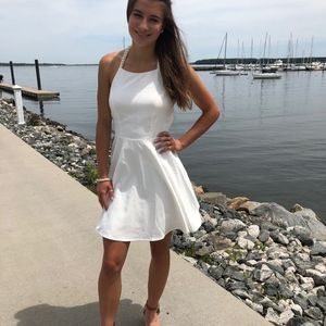 ADORE YOU WHITE PEARL SKATER DRESS Lulus